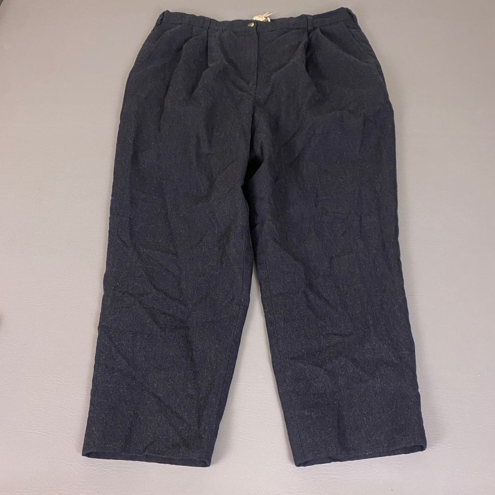 Vintage Bloomingdale's Trousers Pants Women 16WP Gray Worsted Wool Pleated